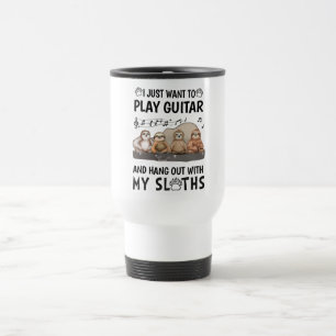 Jag vill bara spela Guitar Shirt Cute Sloths Humor Resemugg