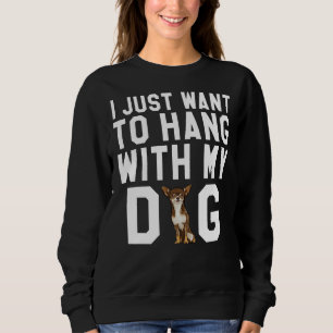 Jag vill bara stanna med min Brown Chihuahua Hund T Shirt