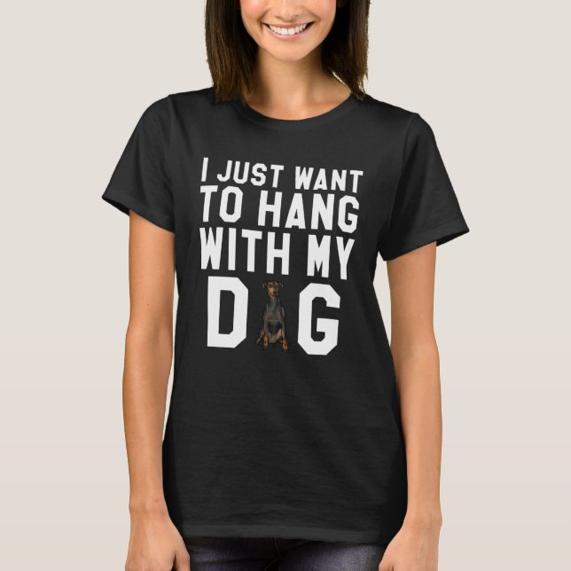 Jag vill bara stanna med min Manchester Terrier Hu T Shirt (Framsida)