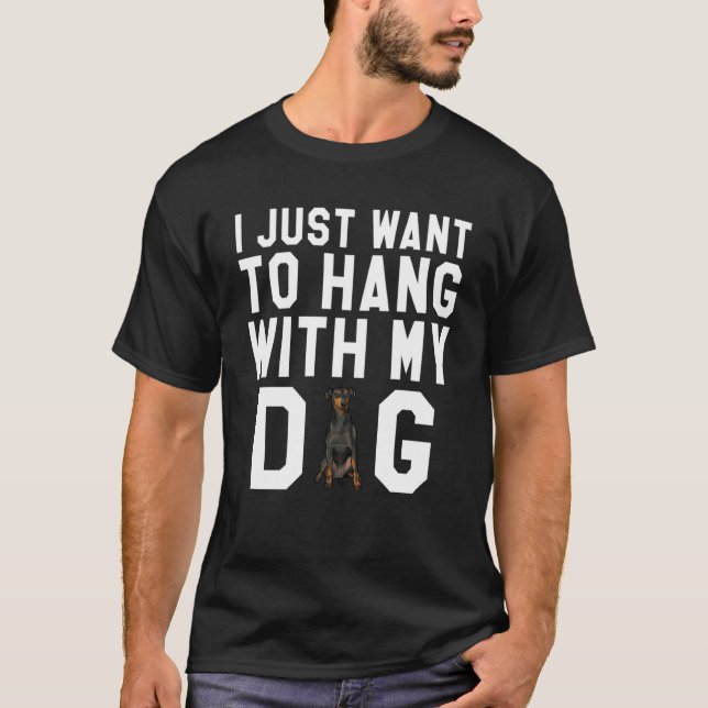 Jag vill bara stanna med min Manchester Terrier Hu T Shirt (Framsida)
