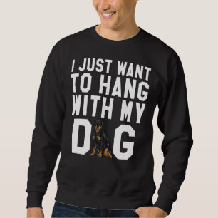 Jag vill bara stanna med min Rottweiler Hund 54 Lång Ärmad Tröja