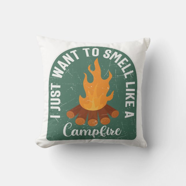 Jag vill bara stanna som en Campfire Kudde (Framsida)
