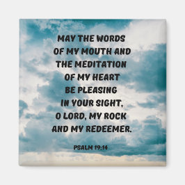 Jag vill be Gud Bible Verse Psalm 19:14 Magnet
