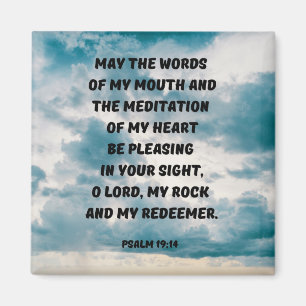 Jag vill be Gud Bible Verse Psalm 19:14 Magnet