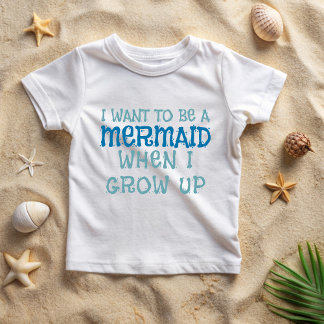 Jag vill bli Sjöjungfru Slogan T-Shirt