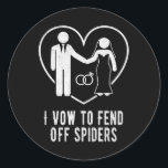 Jag vill böja Spiders Bröllop Pun Bride och GR Runt Klistermärke<br><div class="desc">Jag vill böja mig för Spiders Bröllop Pun Bride och Groom Joke</div>