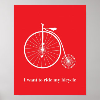 Jag vill cykla min cykel poster