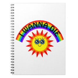Jag vill Die - Rainbow Smiling Sol Anteckningsbok