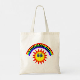 Jag vill Die - Rainbow Smiling Sol Tygkasse