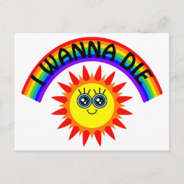 Jag vill Die - Rainbow Smiling Sol Vykort