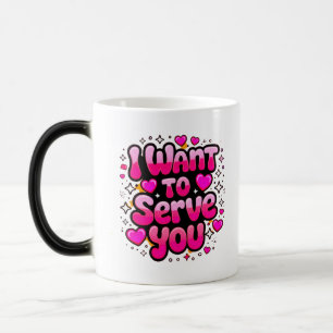 Jag vill  dig - Romantisk hjärtdesign Magisk Mugg