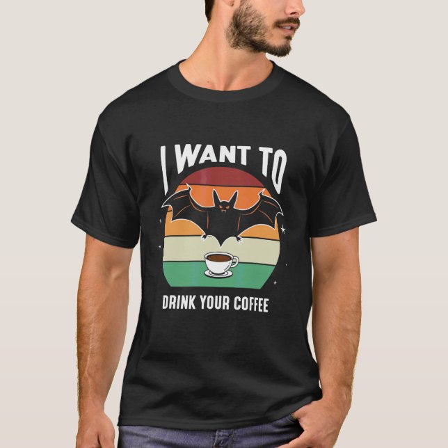 Jag vill dricka kaffe t shirt (Framsida)