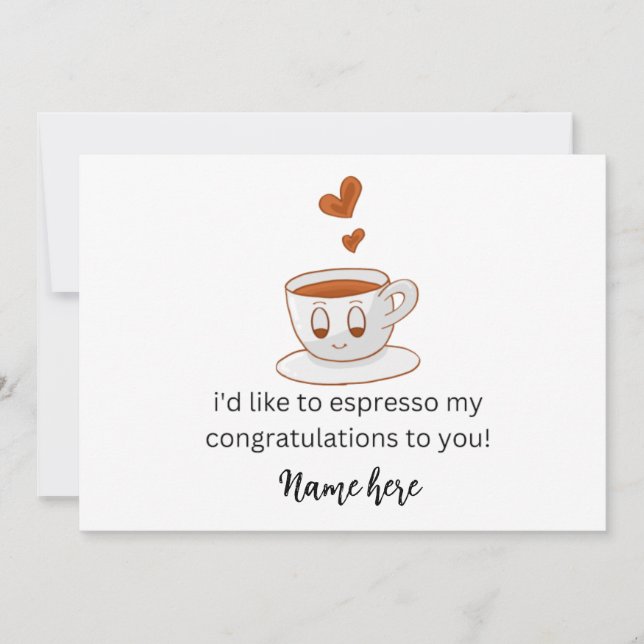 Jag vill espresso mina gratulationer till er meddelande (Framsida)