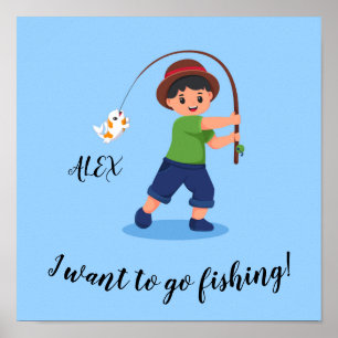 "JAG VILL FÅ FISKE"-BÅTAR POSTER