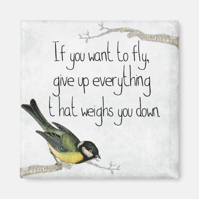 Jag vill flyga 2-tums kvadratstreck magnet (Framsidan)