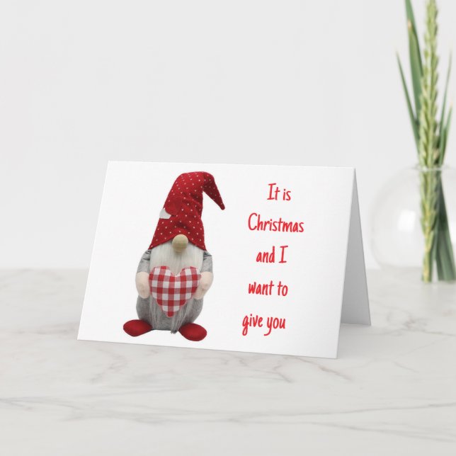 JAG VILL GE DIG MITT HJÄRTA PÅ "JULEN" HELGKORT (Framsida)