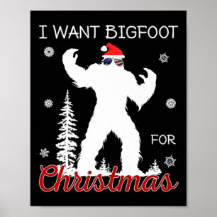Jag vill ha Bigfoot till julsasquatch American Fl Poster