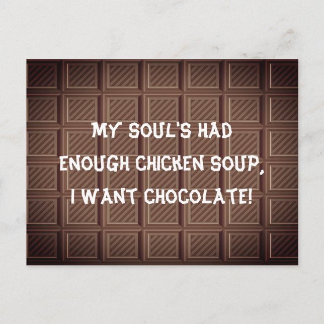 Jag vill ha chokladskämt vykort (Framsida)