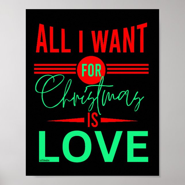 JAG VILL HA CHRISTMAS ÄR KÄRLEK POSTER (Framsidan)