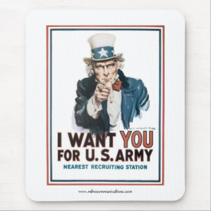 "Jag vill ha dig", farbror Sam Mousepad Musmatta