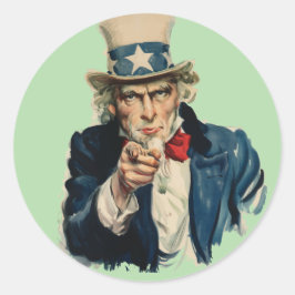 Jag vill ha dig | Farbror Sam Rekrytering Poster U Runt Klistermärke