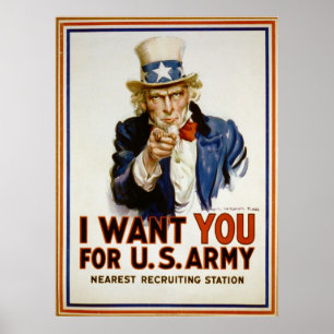 Jag vill ha dig för USA:s armé av James Montgomery Poster