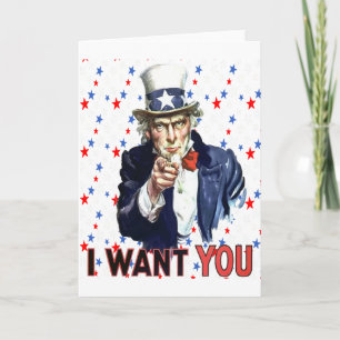 Jag vill ha dig med Stars och stripes Backgr Kort