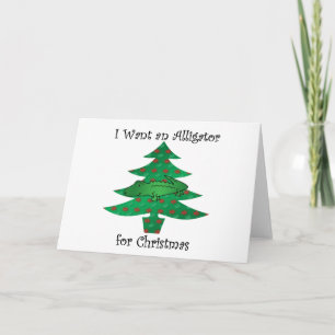 Jag vill ha en alligator för christmas helgkort