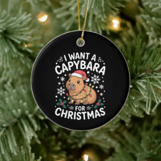 Jag Vill Ha En Capybara Till Julbelysning Högtid Julgransprydnad Keramik