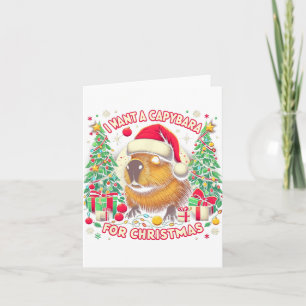 Jag vill ha en Capybara till julfamiljen Pajama. Kort