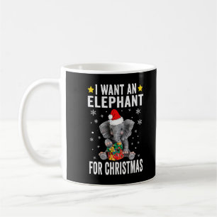 Jag vill ha en elefant till jul. kaffemugg