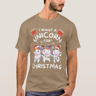 Jag vill ha en enhörning för julklappsstudsar t shirt
