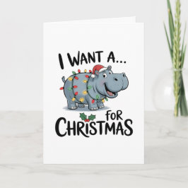 Jag vill ha en flodhäst till jul kort