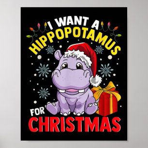 Jag vill ha en flodhäst till jul poster
