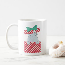 Jag vill ha en flodhäst till jul Randig ask Kaffemugg
