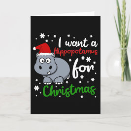 Jag vill ha en flodhäst till jul Rolig jul Kort