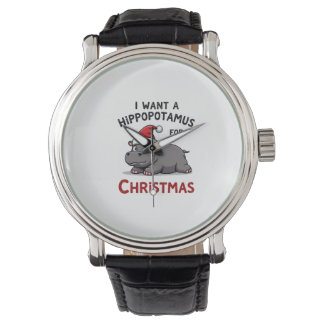 Jag vill ha en flodhäst till jul - Xmas Hippo ( Armbandsur