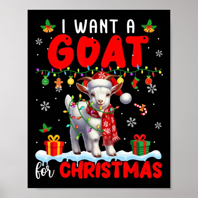 Jag vill ha en get till jultomten Goat Farmer Ranc Poster (Framsidan)
