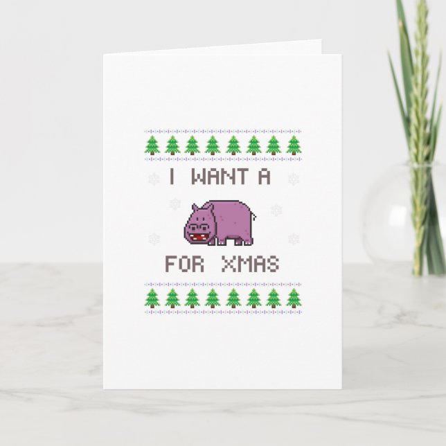 Jag vill ha en hippo till jul kort (Framsida)