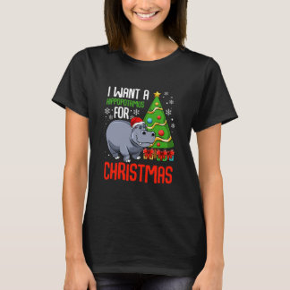 Jag vill ha en hippopotamus-julhippo t shirt