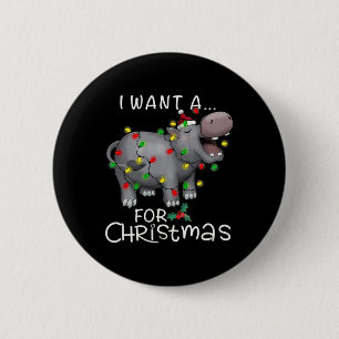 Jag vill ha en hippopotamus till jul Hippo Julafto Knapp