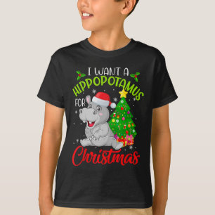 Jag vill ha en hippopotamus till jul Julafton Hipp T Shirt