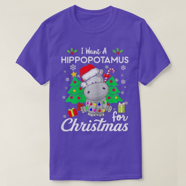 Jag vill ha en hippopotamus till Jul Julafton Hipp T Shirt (Design framsida)