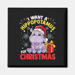 Jag vill ha en hippopotamus till jul magnet