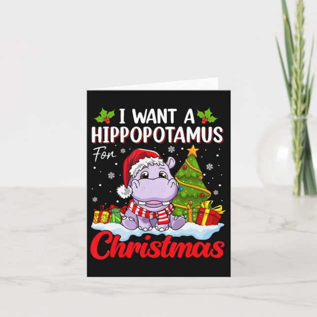 Jag vill ha en hippopotamus till jul Pajama-nuny X Kort (Framsida)