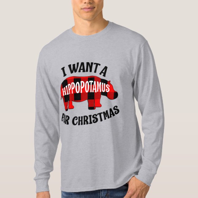 Jag vill ha en hippopotamus till jul t shirt (Framsida)