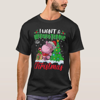 Jag vill ha en hippopotamus till Julafton-julet T Shirt