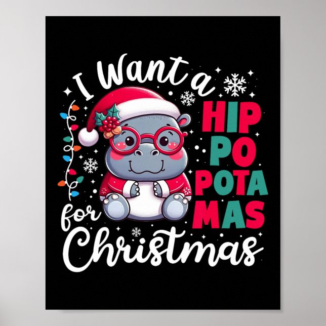 Jag vill ha en hippopotamus till julklapp i Julaft Poster (Framsidan)