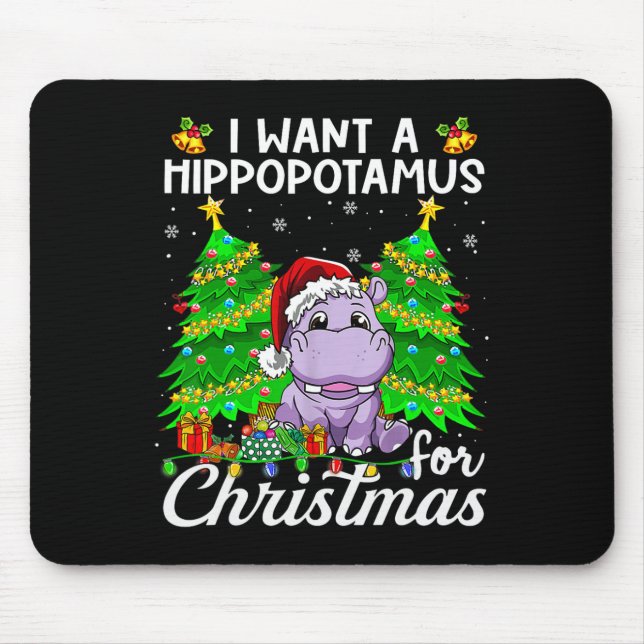 Jag vill ha en hippopotamus till jultomten Ljus Musmatta (Framsidan)