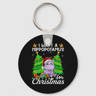 Jag vill ha en hippopotamus till jultomten Ljus Nyckelring